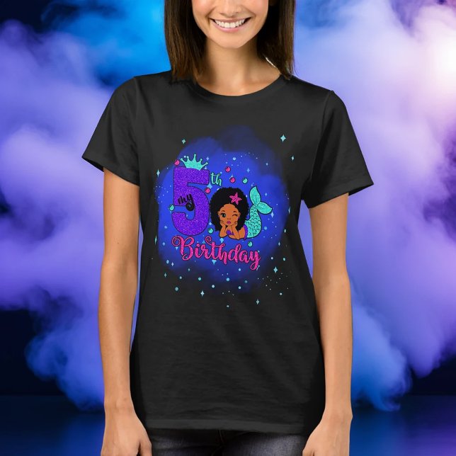 Camiseta Minha Sereia de Aniversário 5 (Criador carregado)