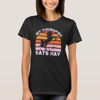 Camiseta Minha Terapeuta Come Feno Feminino Cavalo Country