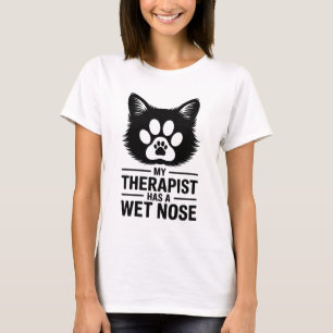 Camiseta Minha Terapeuta Tem um Nariz Molhado - mulheres en