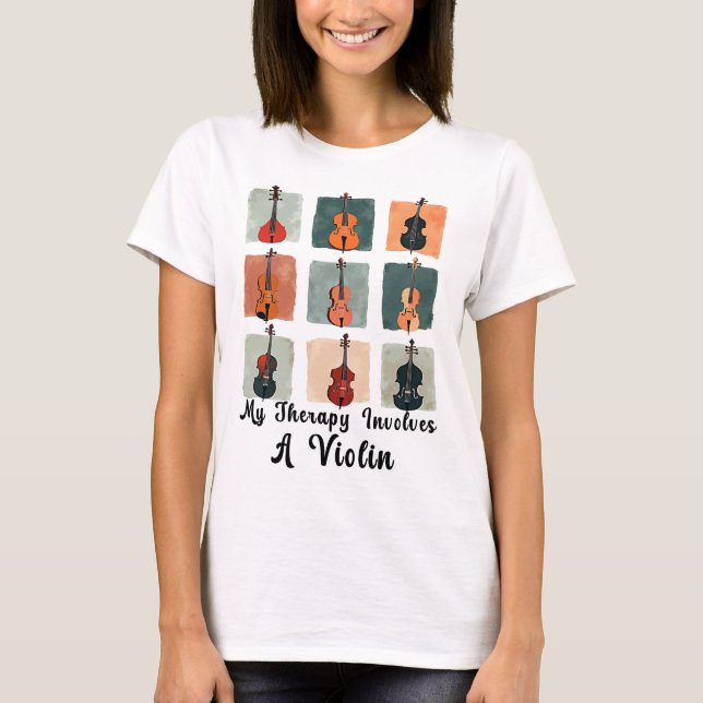 Camiseta Minha Terapia Envolve Um Violino (Frente)