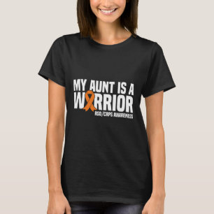 Camiseta Minha Tia É Um Guerreiro Laranja Fita Awarene