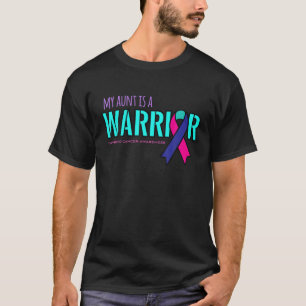 Camiseta Minha tia é uma Shir Câncer de tiróide Guerreira