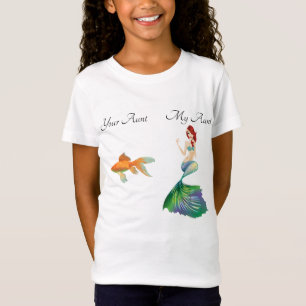 Camiseta Minha tia Goldfish Sereia Engraçada Garota Bonita