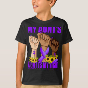Camiseta Minha tia luta é minha luta contra a fibromialgia