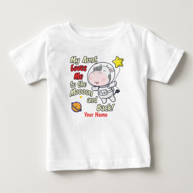Camiseta Minha tia Me Ama Astronauta De Vaca (Frente)