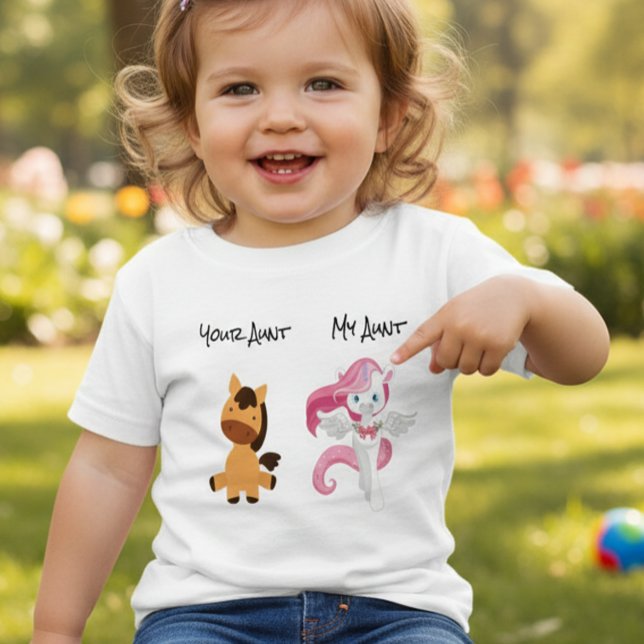 Camiseta Minha tia Seu Cavalo Unicorn Arte Humor Niece Neph (Criador carregado)