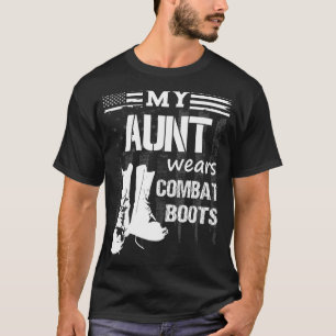 Camiseta Minha Tia Veste Combate Bota Tee Militar Veterano