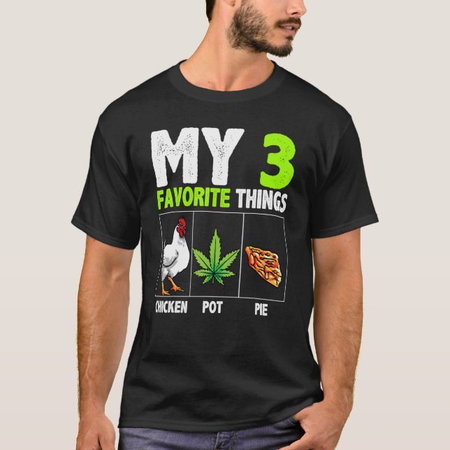 Camiseta Minha Torta de Frango com 3 Coisas Favoritas (Frente)