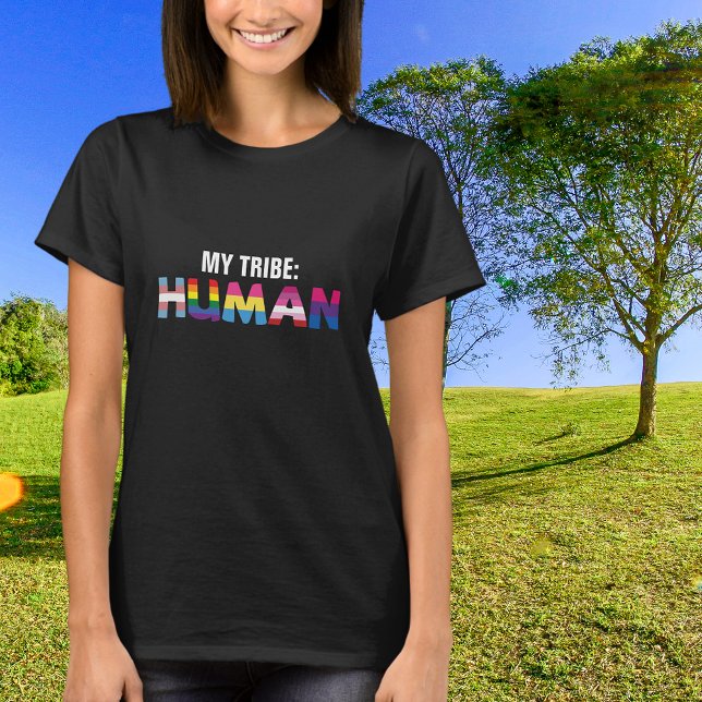 Camiseta Minha Tribo É Humana Inclusiva (Criador carregado)