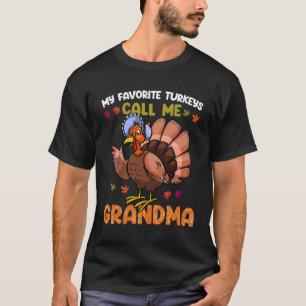 Camiseta Minha Turquia Favorita Me Chama De Vovó Mulheres B