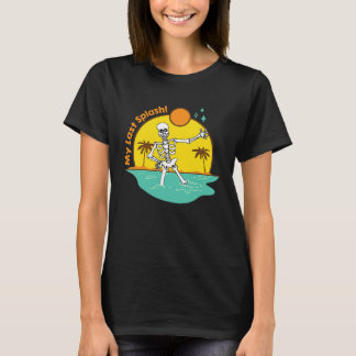 Camiseta Minha Última Esposa Esqueleto de Borrifo Praia Fes