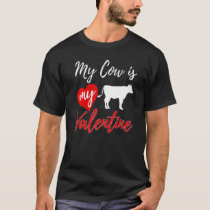 Camiseta Minha Vaca É Meu Amor De São Valentim Mulheres Eng