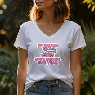 Camiseta Minha Vassoura Quebrou Citação Engraçada de Bruxa