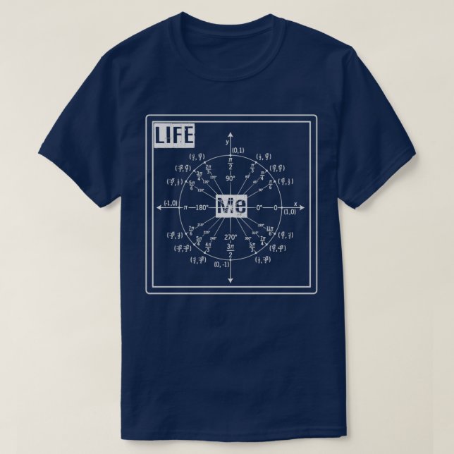 Camiseta Minha vida, design de matemática e matemática e eu (Frente do Design)