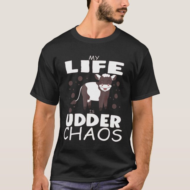 Camiseta Minha Vida É Caos de Vaca Falando (Frente)