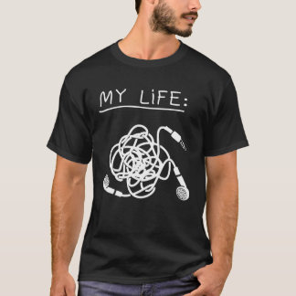 Camiseta Minha Vida É Como Um Fones De Ouvido Desorganizado