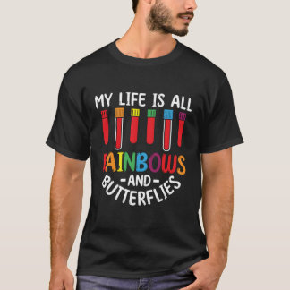Camiseta Minha Vida É Todo Arco-Íris E Borboletas Phlebotom