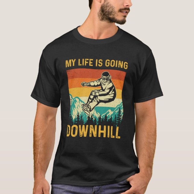 Camiseta Minha Vida Vai Ficar Descida Snowboardin (Frente)