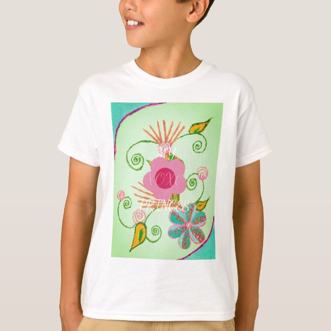 Camiseta Minha XOXO Pequena Princesa Floral Impressão (Frente)