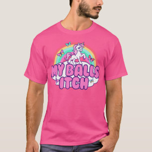 Camiseta Minhas Bolas Tocam Funny Unicorn Ironic Bad Piada 