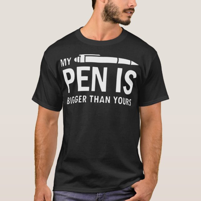 Camiseta minhas canetas maiores que o seu cowboy mustang (Frente)