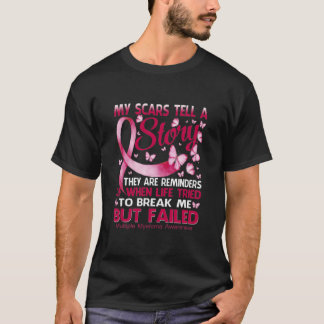 Camiseta Minhas cicatrizes contam histórias de mieloma múlt
