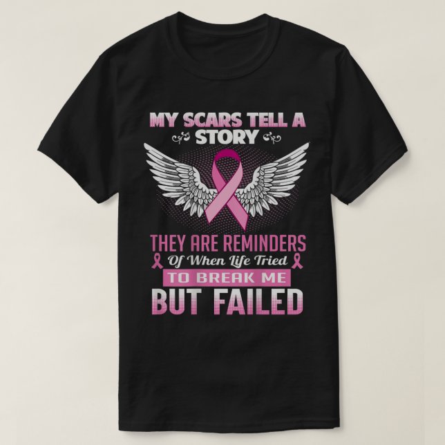 Camiseta Minhas cicatrizes contam uma história - Conscienti (Frente do Design)