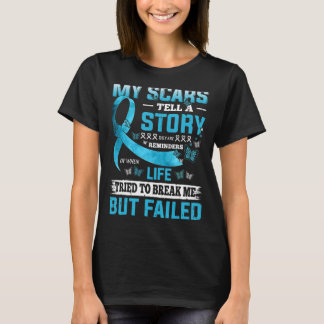 Camiseta Minhas cicatrizes dizem a uma história que discutí