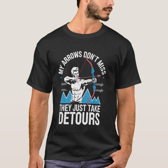 Camiseta Minhas Flechas Não Erram Arco e Flecha Divertido (Frente)