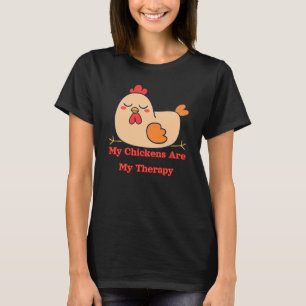 Camiseta Minhas Galinhas São Minha Terapia Amante de Galinh