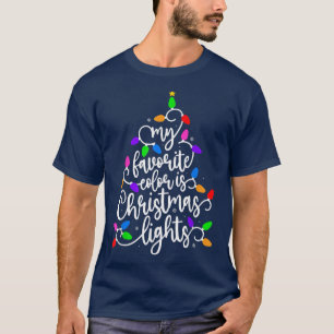 Camiseta Minhas Luzes De Natal De Cor Favoritas Vintage Xma