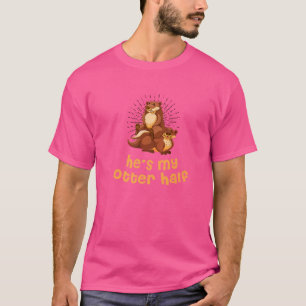 Camiseta Minhas Meias Casais de Lontra Humor Sea Otter