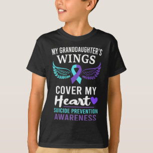 Camiseta Minhas netas Wings Cobrir Coração Suicídio Awaren