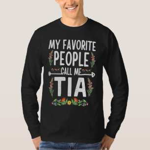 Camiseta Minhas Pessoas Favoritas Me Chamam de Tia Floral T