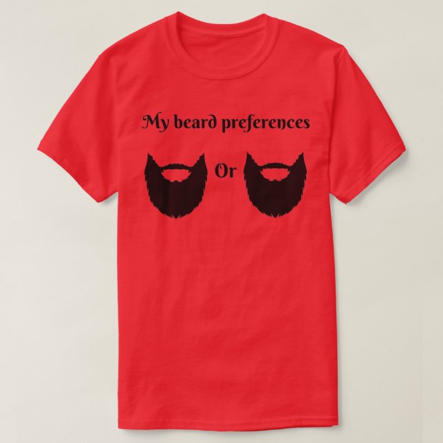 Camiseta Minhas preferências de barba (Frente do Design)