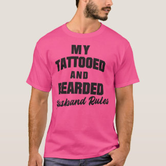 Camiseta Minhas regras de marido tatuado e barbudo orgulham