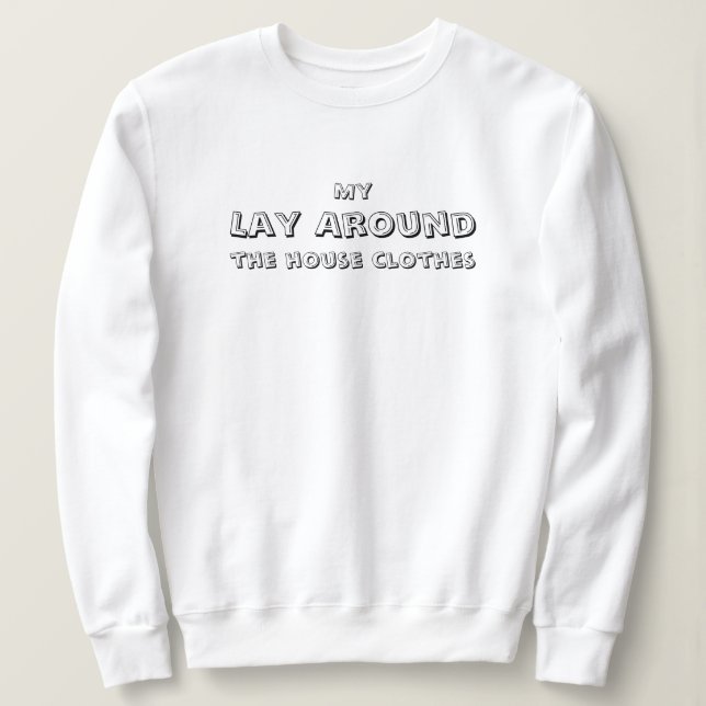 Camiseta Minhas roupas para ficar em casa, engraçado, simpl (Frente do Design)