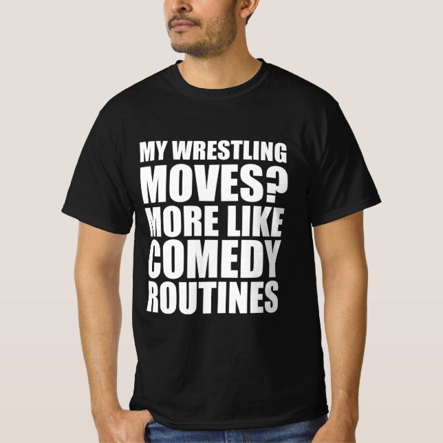 Camiseta Minhas técnicas de luta? Mais como rotinas de comé (Frente)