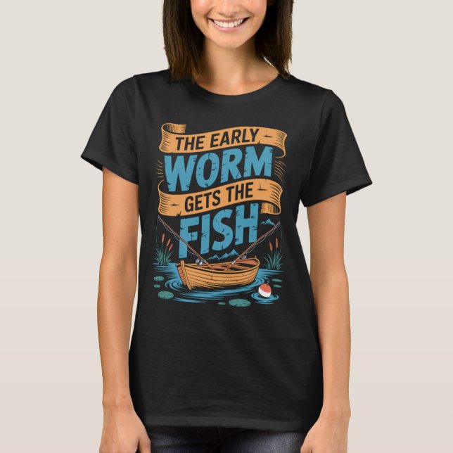 Camiseta Minhoca Cedo Pega o Peixe (Frente)