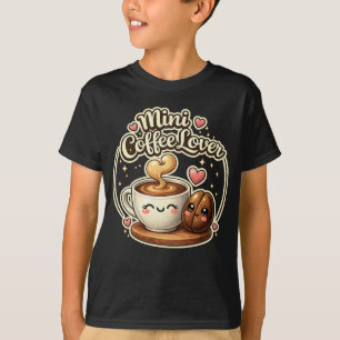 Camiseta Mini Amante de Café presente criativo para criança
