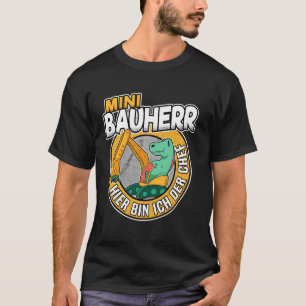 Camiseta Mini Builder Dino Digger Construction Machines Con