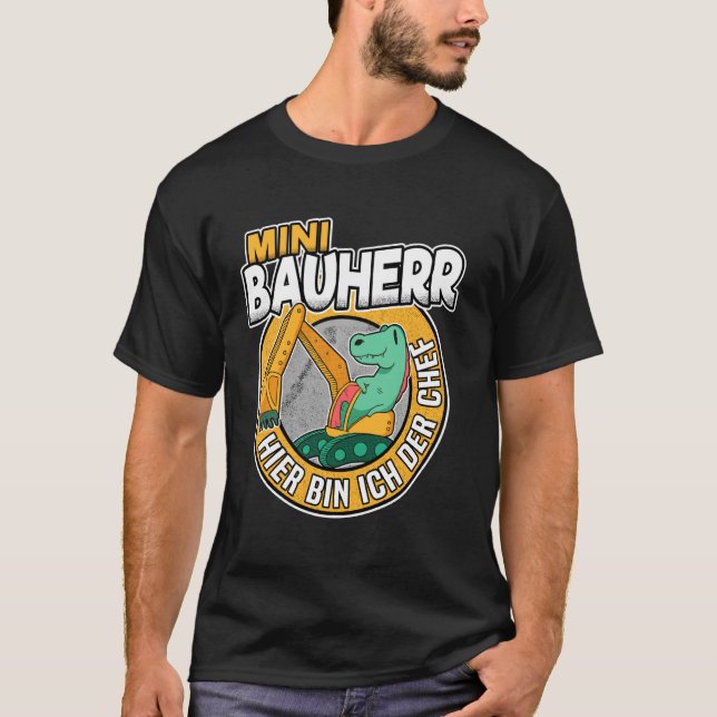 Camiseta Mini Builder Dino Digger Construction Machines Con (Frente)