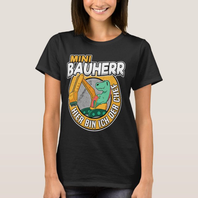 Camiseta Mini Builder Dino Digger Construction Machines Con (Frente)