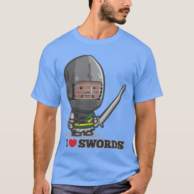 Camiseta Mini Cavaleiro Eu amo espadas amigos (Frente)