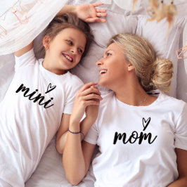 Camiseta Mini coração de mãe de guião simples