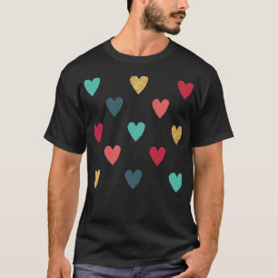 Camiseta Mini Corações Coloridos