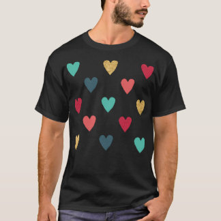 Camiseta Mini Corações Coloridos