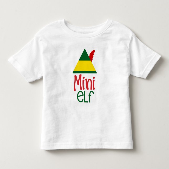 Camiseta MINI Elf Bebê Crianças Natal Férias Diversão em Fa (Frente)
