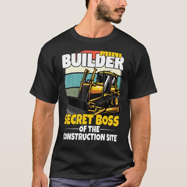 Camiseta Mini Escada De Construção Para Crianças Com Escava (Frente)