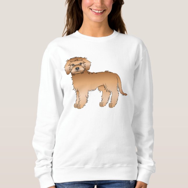 Camiseta Mini Goldendoodle Dourado Cartoon Cute Cachorro (Frente)